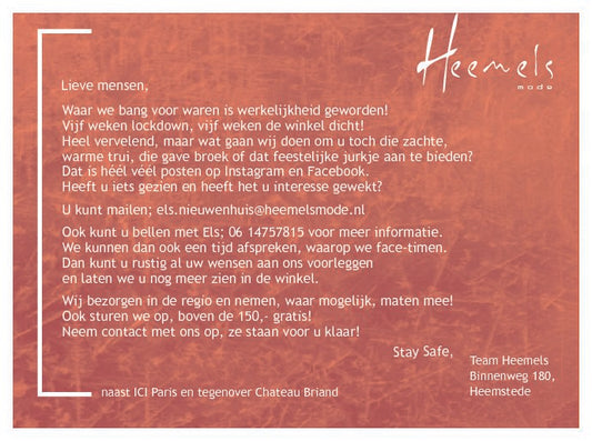 WIJ STAAN VOOR U KLAAR!